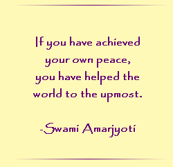 If you have achieved your own peace.