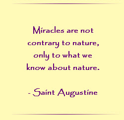 Miracles are not contrary to nature but only contrary to what we know about nature.