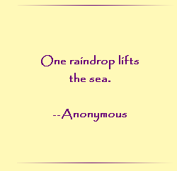 One raindrop lifts the sea.